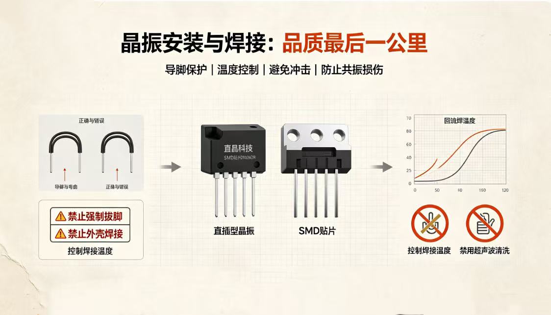 晶振安装与焊接指南：直插型与SMD型晶振注意事项
