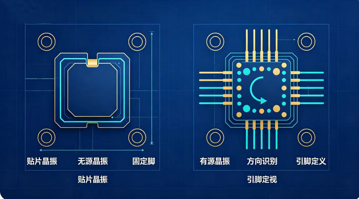 贴片晶振脚位识别指南：无源与有源晶振引脚区分方法